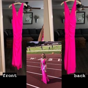 hot pink prom dress
